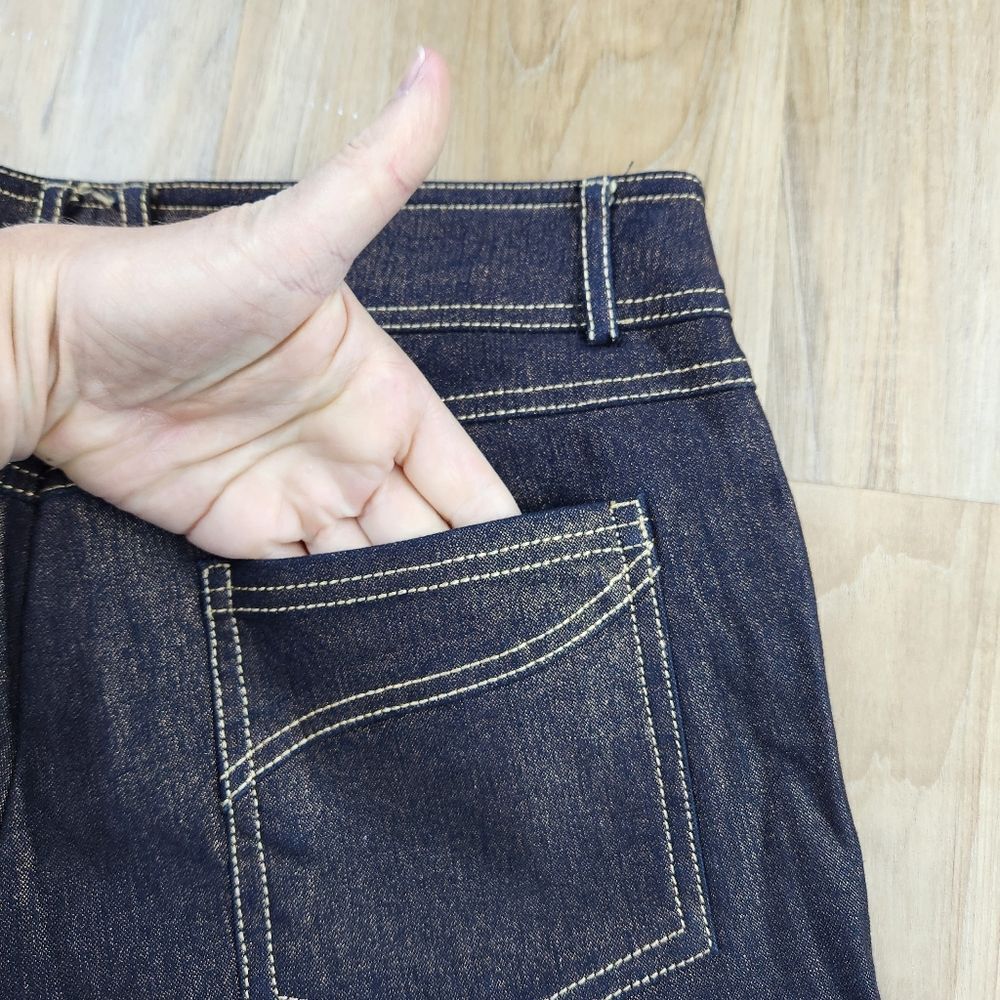 Cache Bronze Metallic Stretch Bootcut Jeans Size … - image 6